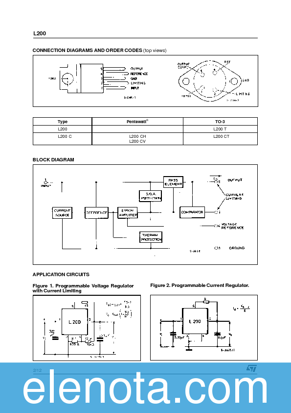 L200 C Datasheet PDF (167 KB) STMicroelectronics | Pobierz z Elenota.pl