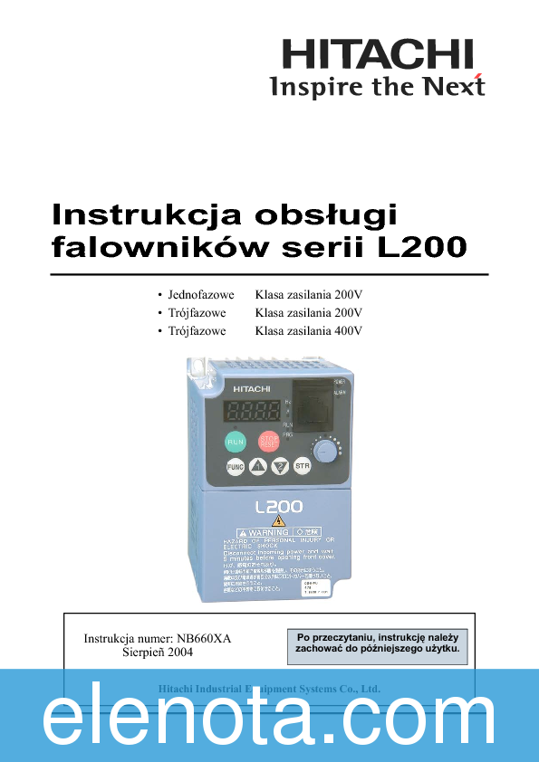 L200 Datasheet PDF (5.31 MB) Hitachi | Pobierz z Elenota.pl