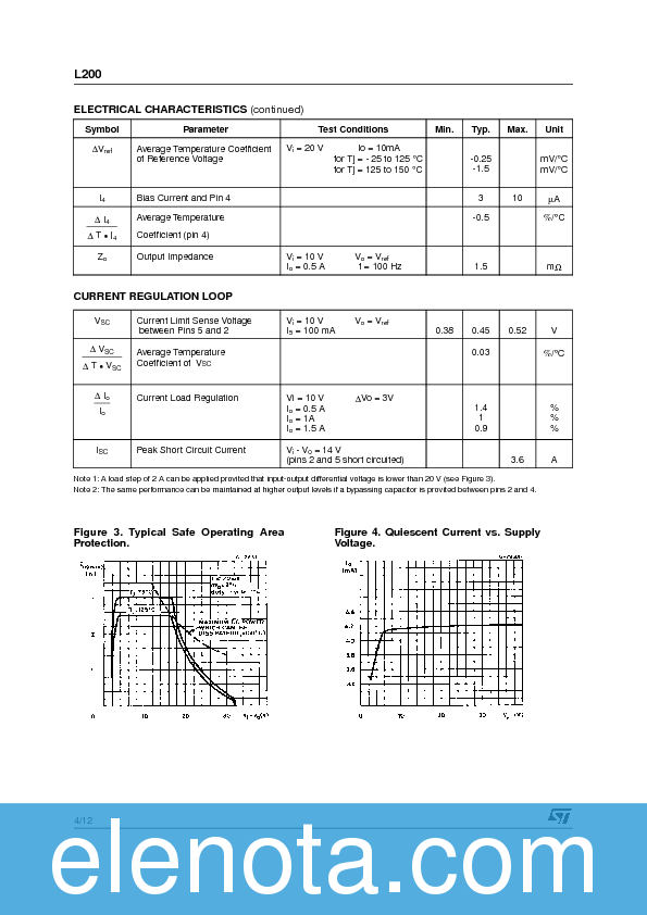 L200 Datasheet PDF (283 KB) STMicroelectronics | Pobierz z Elenota.pl