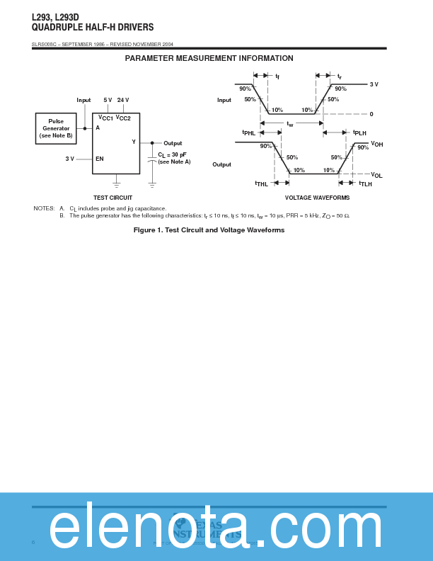 L293DNE Datasheet PDF (494 KB) Texas Instruments | Pobierz z Elenota.pl