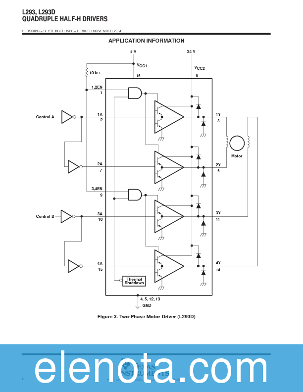 L293DNE Datasheet PDF (494 KB) Texas Instruments | Pobierz z Elenota.pl