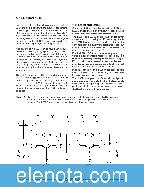 L297 Datasheet PDF (188 KB) STMicroelectronics | Pobierz z Elenota.pl