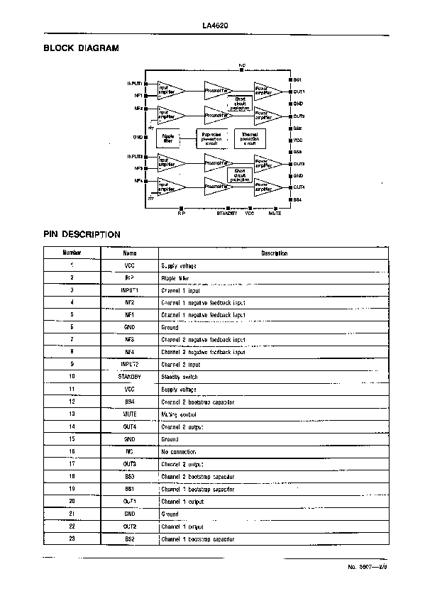 LA4620 Datasheet PDF (244 KB) Sanyo | Pobierz z Elenota.pl