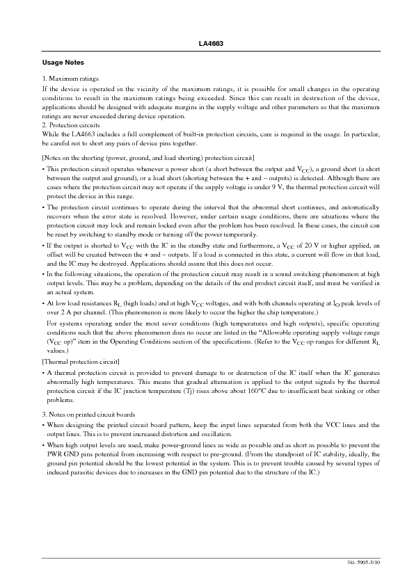 LA4663 Datasheet PDF (113 KB) Sanyo | Pobierz z Elenota.pl