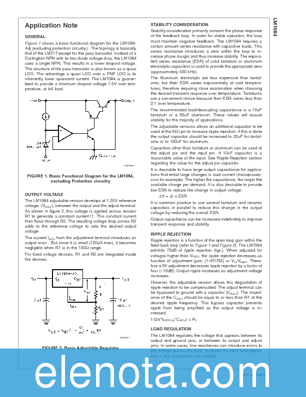 LM1084 Datasheet PDF (751 KB) National Semiconductor | Pobierz z Elenota.pl