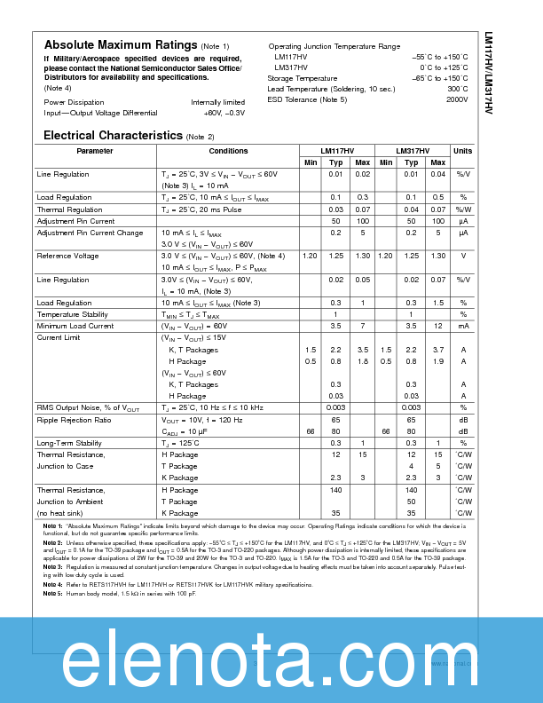 LM117HV Datasheet PDF (469 KB) National Semiconductor | Pobierz z ...