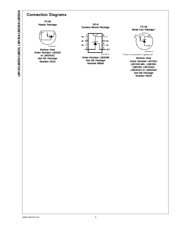 LM135/LM235/LM335 Datasheet PDF (291 KB) National Semiconductor ...