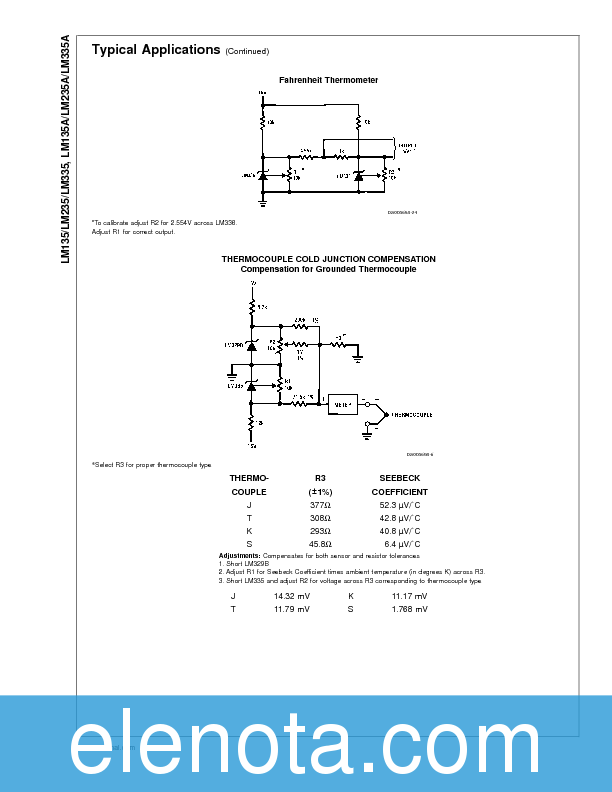 LM135/LM235/LM335 Datasheet PDF (291 KB) National Semiconductor ...