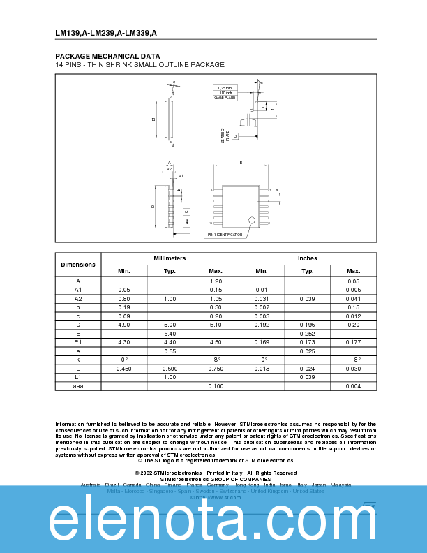 LM239 Datasheet PDF (169 KB) STMicroelectronics | Pobierz z Elenota.pl