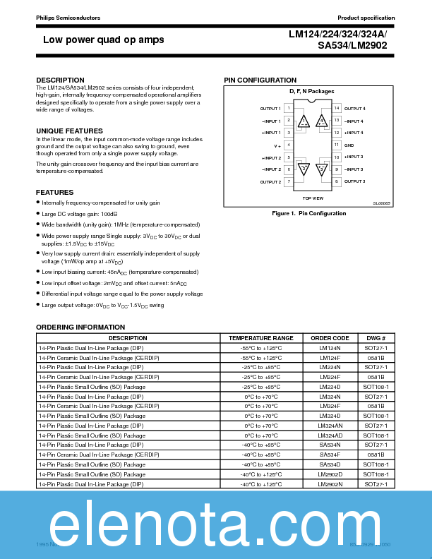 LM2902N Datasheet PDF (141 KB) NXP | Pobierz z Elenota.pl