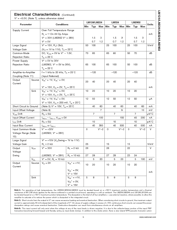 LM324 Datasheet PDF (530 KB) National Semiconductor | Pobierz z Elenota.pl