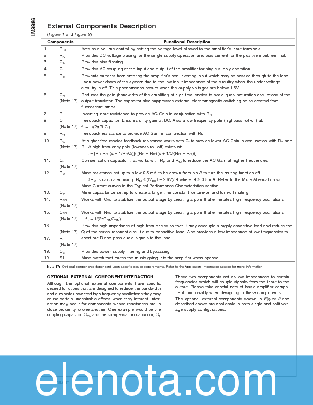 LM3886 Datasheet PDF (852 KB) National Semiconductor | Pobierz z Elenota.pl