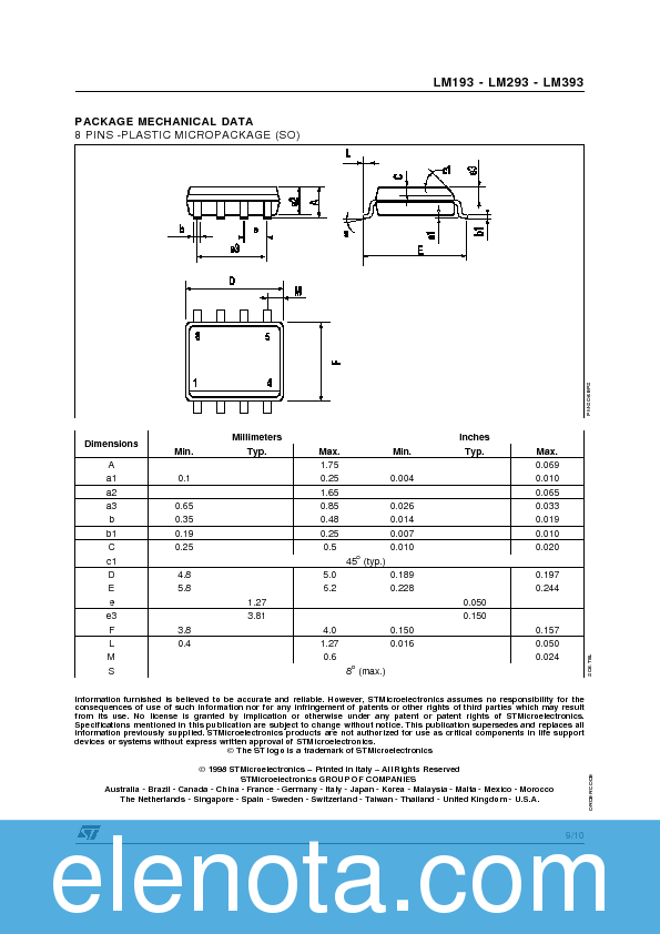 LM393N Datasheet PDF (84 KB) STMicroelectronics | Pobierz z Elenota.pl