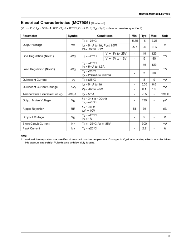 LM7905 Datasheet PDF (118 KB) Fairchild | Pobierz z Elenota.pl