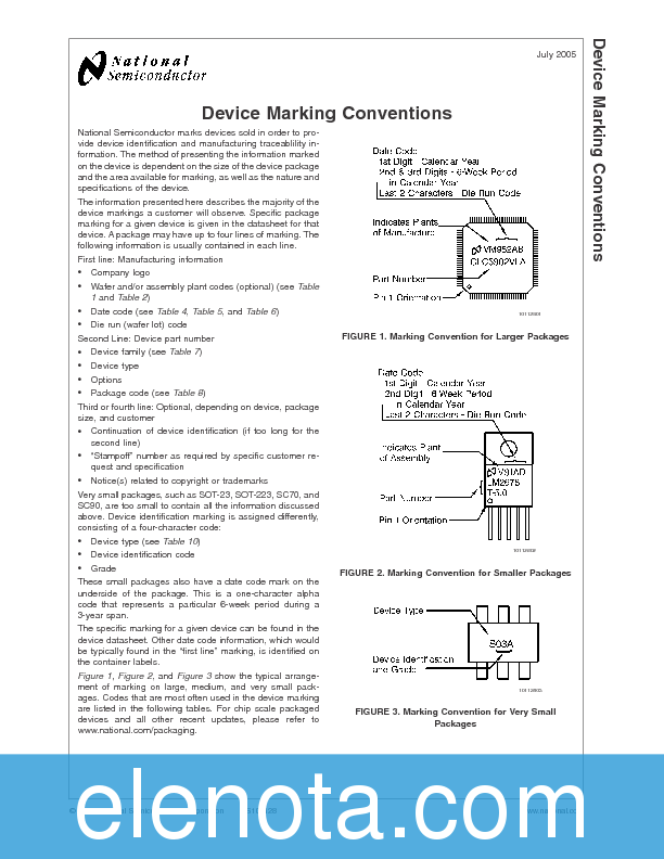 MARKING Datasheet PDF (467 KB) National Semiconductor Pobierz z