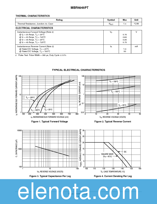 MBR4045PT Datasheet PDF (42 KB) ON Semiconductor | Pobierz z Elenota.pl