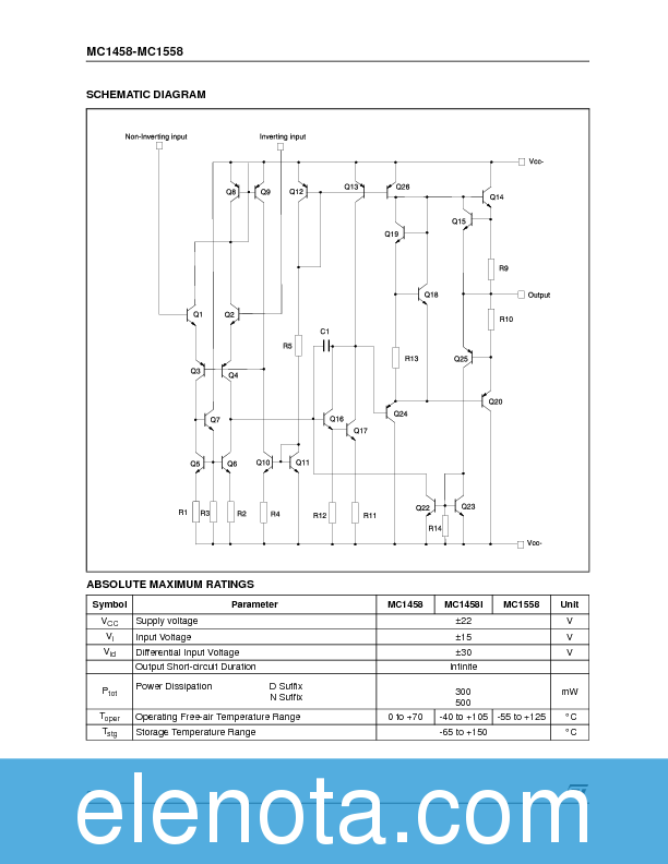 MC1458 Datasheet PDF (134 KB) STMicroelectronics | Pobierz z Elenota.pl