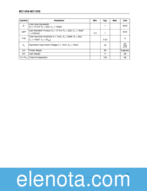 MC1458 Datasheet PDF (134 KB) STMicroelectronics | Pobierz z Elenota.pl