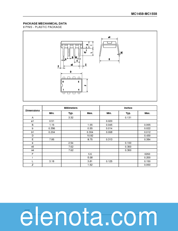 MC1458 Datasheet PDF (134 KB) STMicroelectronics | Pobierz z Elenota.pl
