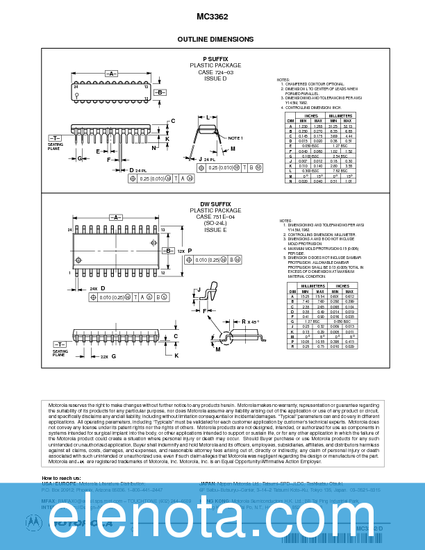 MC3362 Datasheet PDF (396 KB) Motorola | Pobierz z Elenota.pl
