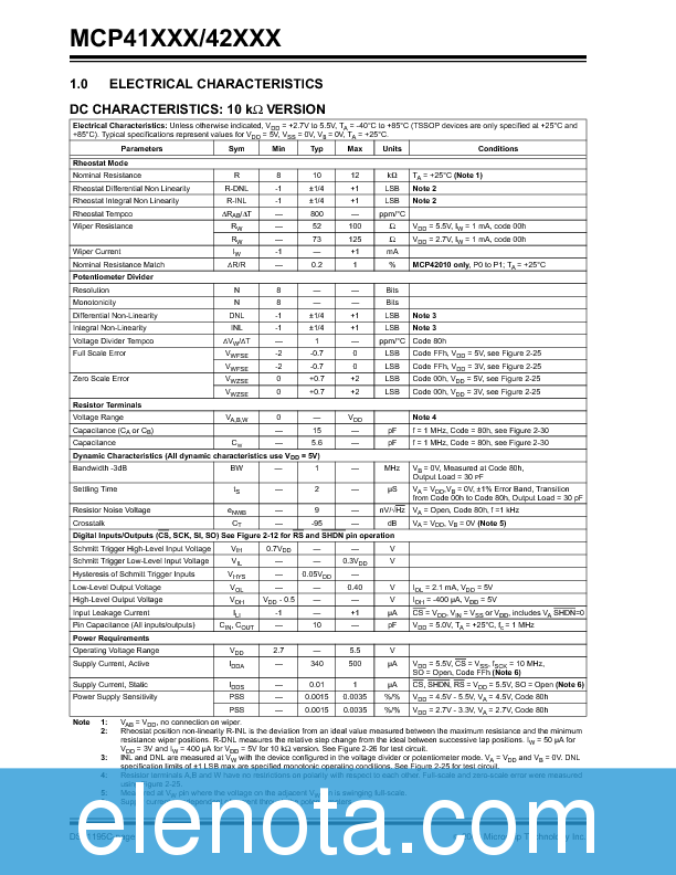MCP41010 Datasheet PDF (682 KB) Microchip Technology | Pobierz z Elenota.pl