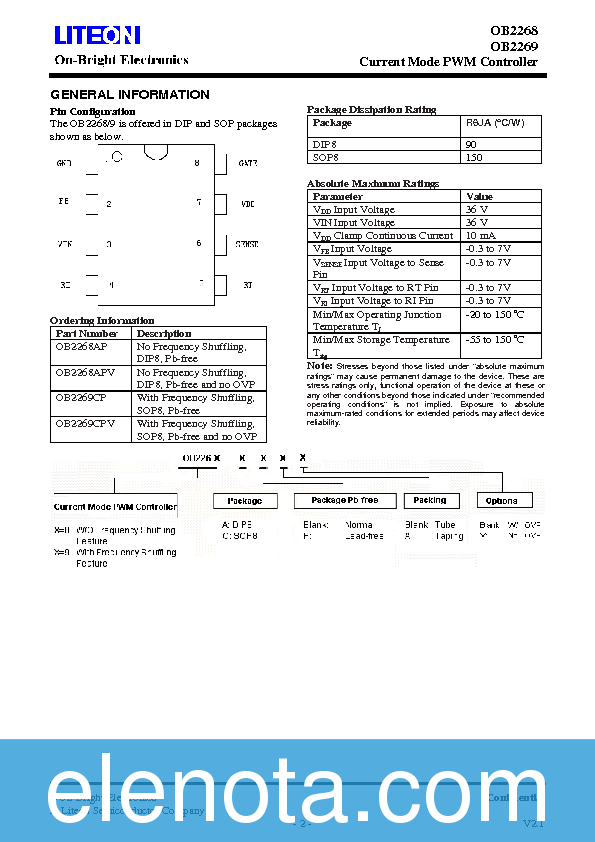 OB2269 Datasheet PDF (338 KB) LiteOn | Pobierz z Elenota.pl