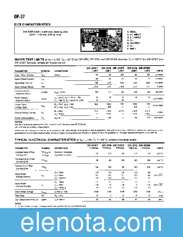 OP37 Datasheet PDF (703 KB) Analog Devices | Pobierz z Elenota.pl