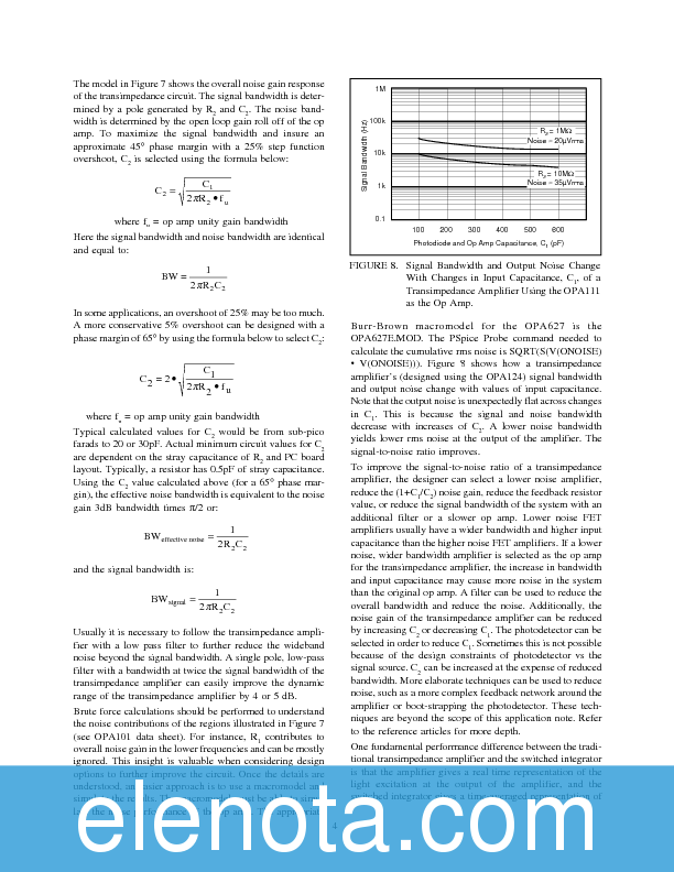 OPA627 Datasheet PDF (67 KB) Burr-Brown | Pobierz z Elenota.pl