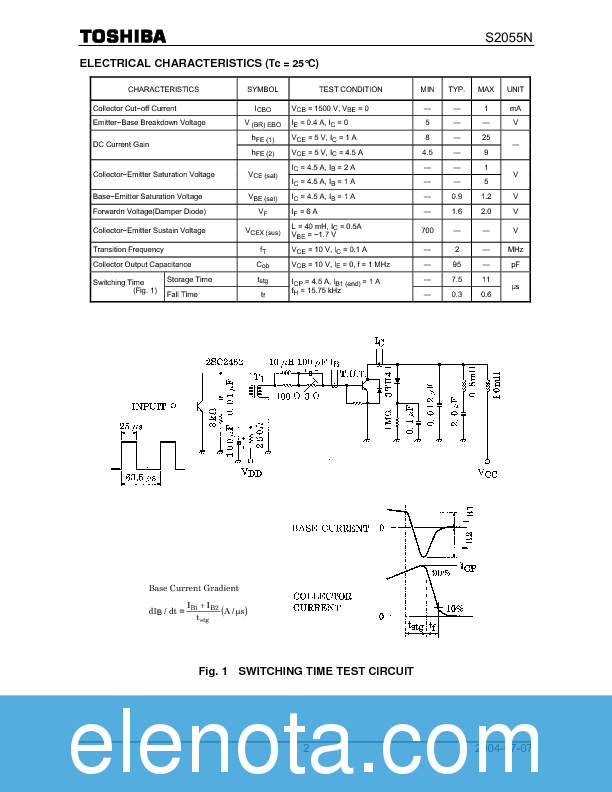 S2055N Datasheet PDF (292 KB) Toshiba | Pobierz z Elenota.pl