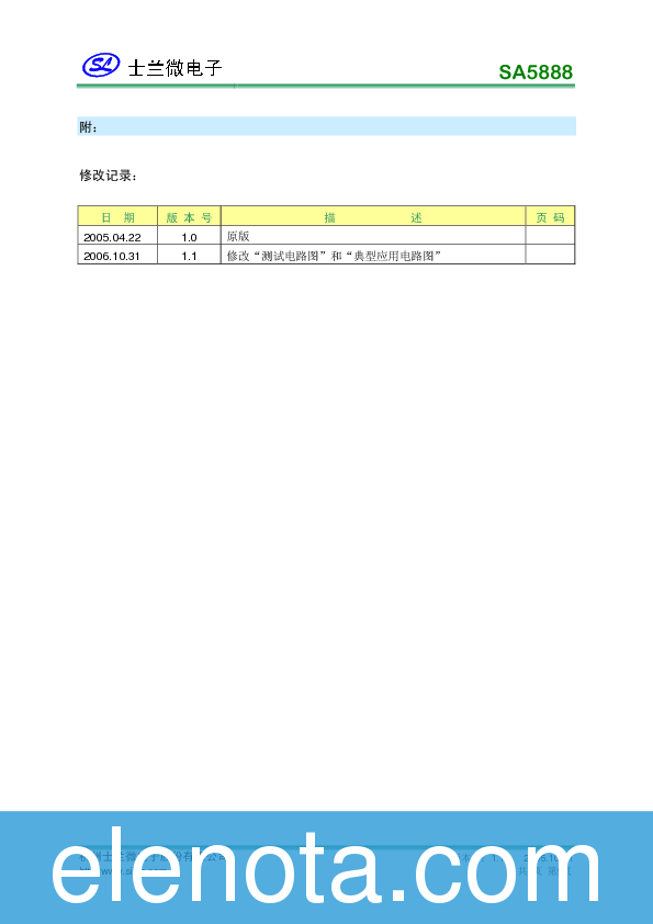 SA5888 Datasheet PDF (273 KB) Silan | Pobierz z Elenota.pl