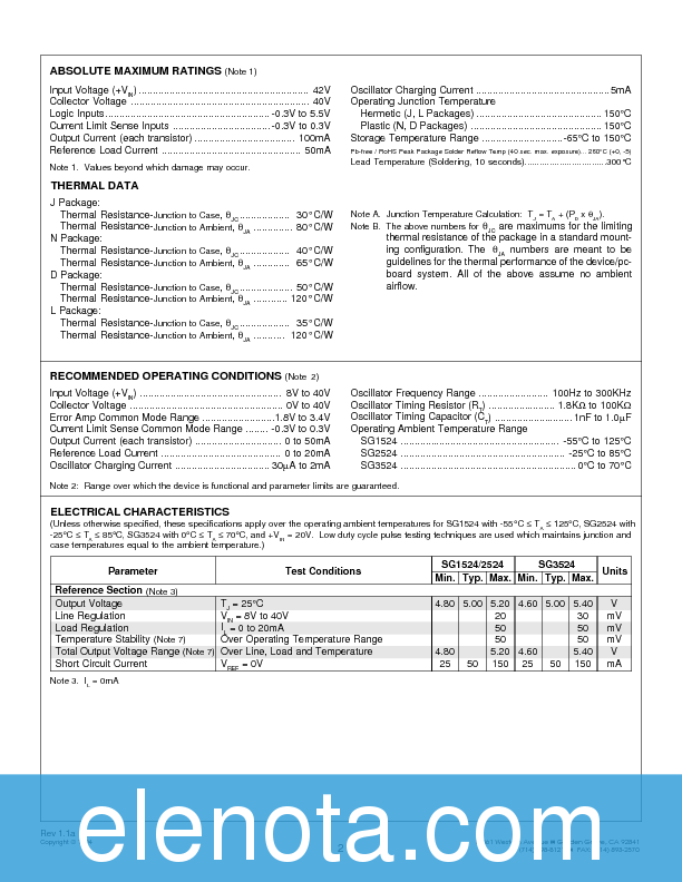 SG3524N Datasheet PDF (102 KB) Microsemi | Pobierz z Elenota.pl