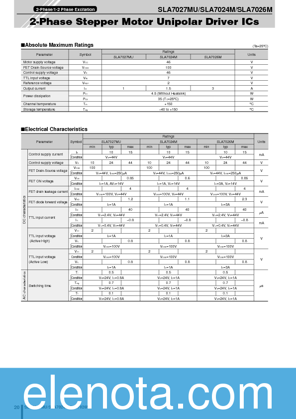 SLA7024M Datasheet PDF (74 KB) Sanken | Pobierz z Elenota.pl