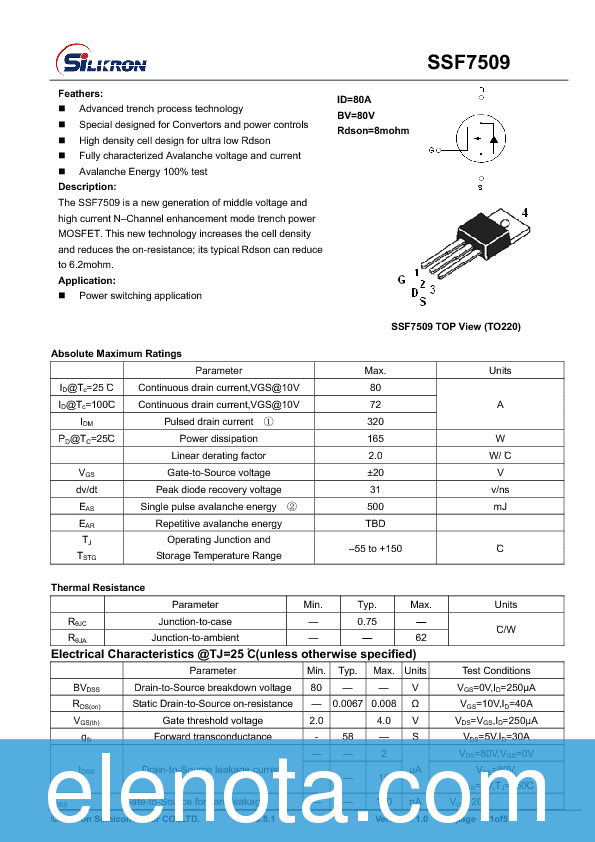 SSF7509 Datasheet PDF (512 KB) Silikron Semiconductor | Pobierz z ...
