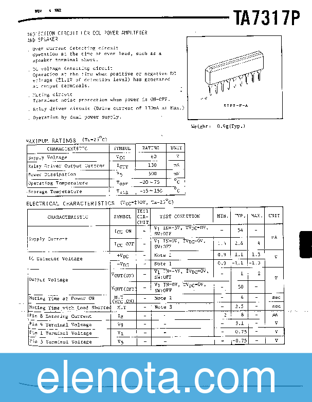 TA7317P Datasheet PDF (177 KB) Toshiba | Pobierz z Elenota.pl