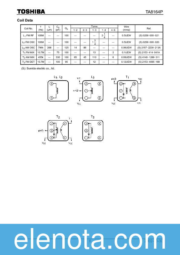 TA8164P Datasheet PDF (0.99 MB) Toshiba | Pobierz z Elenota.pl