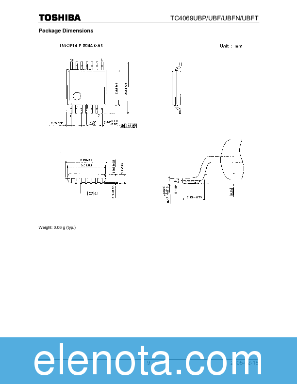 TC4069UBP Datasheet PDF (261 KB) Toshiba | Pobierz z Elenota.pl