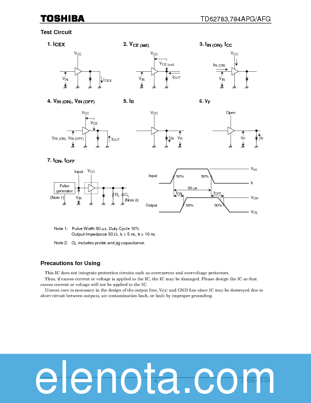 TD62783APG Datasheet PDF (165 KB) Toshiba | Pobierz z Elenota.pl