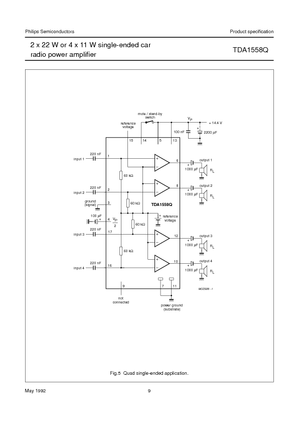 TDA1558Q Datasheet PDF (69 KB) Philips | Pobierz z Elenota.pl