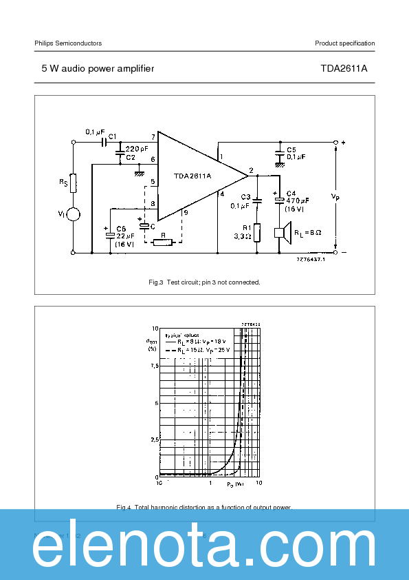 TDA2611A Datasheet PDF (250 KB) Philips | Pobierz z Elenota.pl