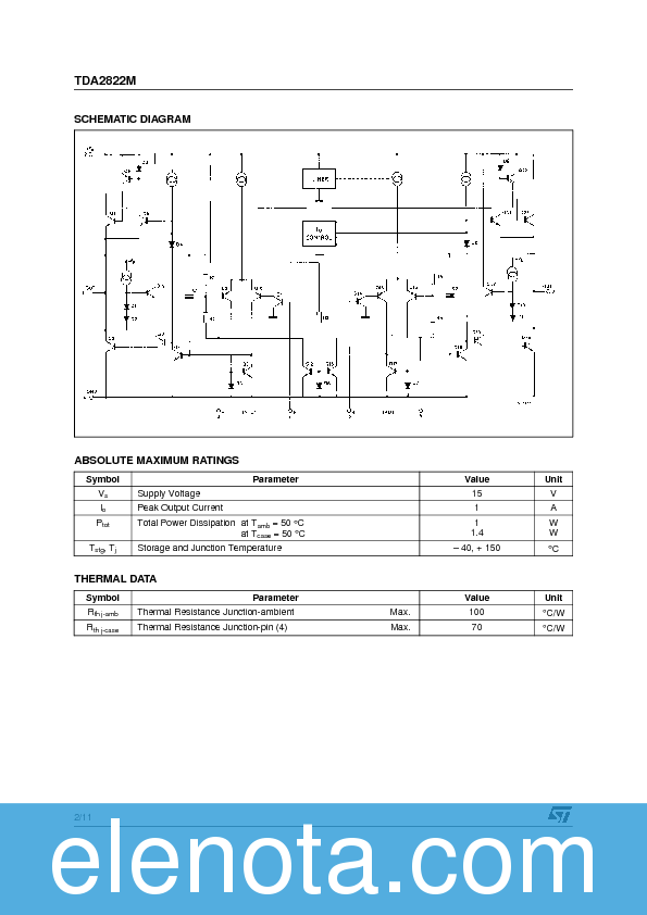 TDA2822M Datasheet PDF (361 KB) STMicroelectronics | Pobierz z Elenota.pl