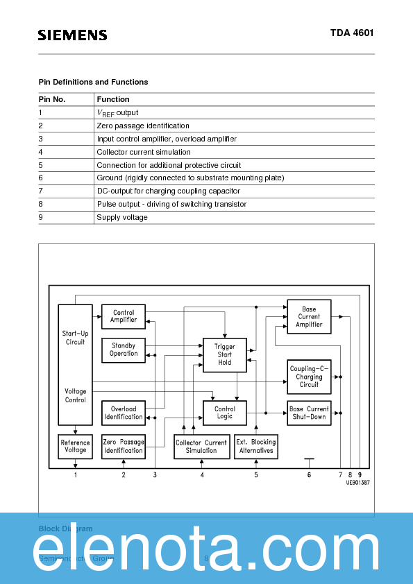 TDA4601 Datasheet PDF (1.35 MB) Infineon | Pobierz z Elenota.pl