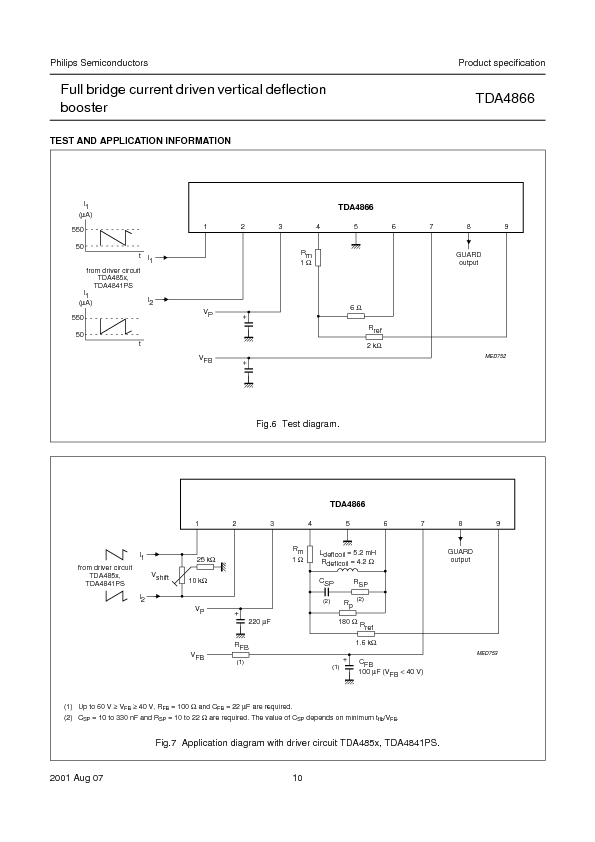 TDA4866 Datasheet PDF (109 KB) Philips | Pobierz z Elenota.pl