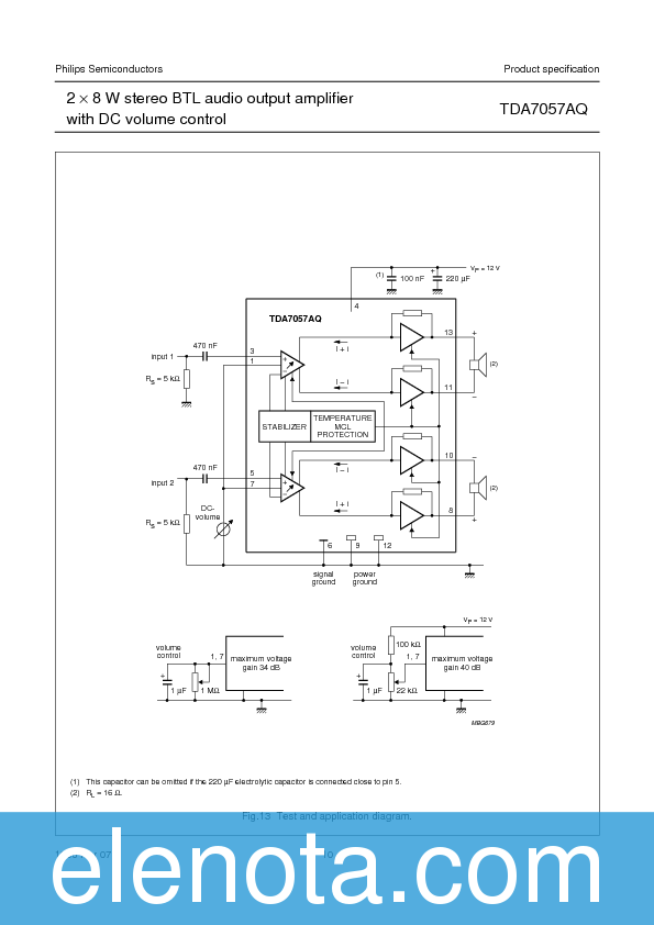 TDA7057AQ Datasheet PDF (95 KB) Philips | Pobierz z Elenota.pl