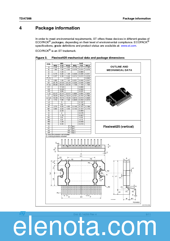 TDA7388 Datasheet PDF (177 KB) STMicroelectronics | Pobierz z Elenota.pl