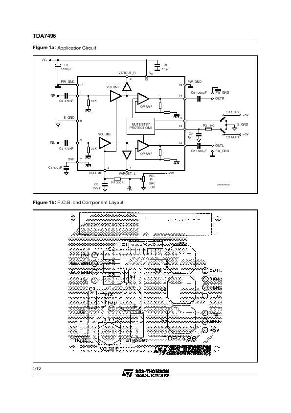 TDA7496 Datasheet PDF (168 KB) STMicroelectronics | Pobierz z Elenota.pl