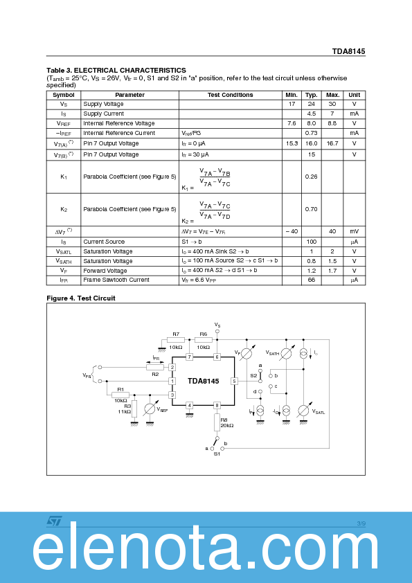 TDA8145 Datasheet PDF (128 KB) STMicroelectronics | Pobierz z Elenota.pl