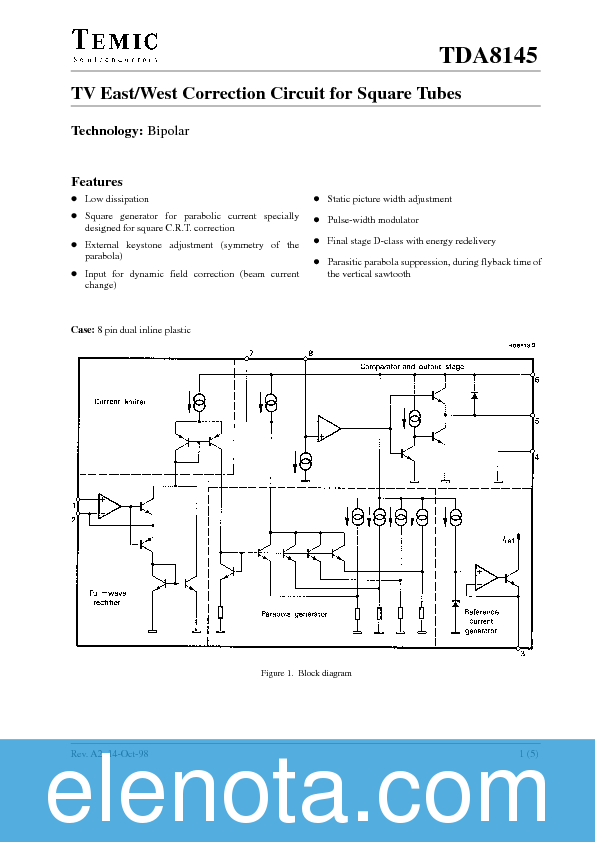 TDA8145 Datasheet PDF (86 KB) Temic | Pobierz z Elenota.pl
