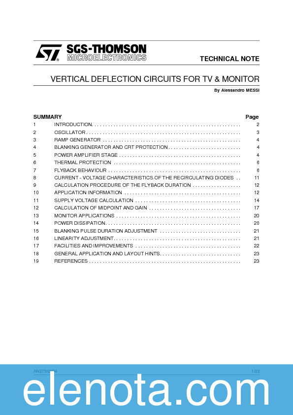 TDA8170 Datasheet PDF (811 KB) STMicroelectronics | Pobierz z Elenota.pl