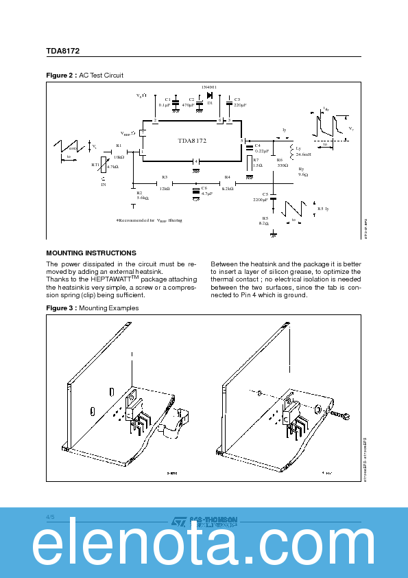 TDA8172 Datasheet PDF (60 KB) STMicroelectronics | Pobierz z Elenota.pl