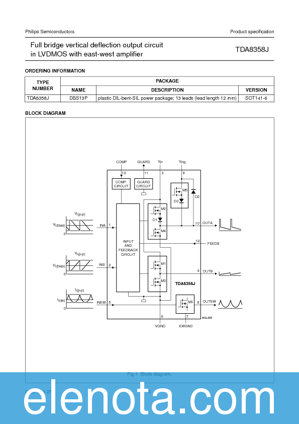 TDA8358J Datasheet PDF (118 KB) Philips | Pobierz z Elenota.pl
